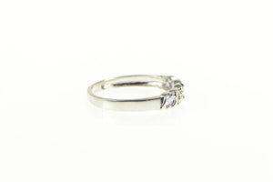 14K Tanzanite Diamond Accent Classic Wedding Band Ring White Gold
