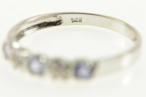 14K Tanzanite Diamond Accent Classic Wedding Band Ring White Gold