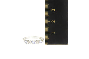 14K Tanzanite Diamond Accent Classic Wedding Band Ring White Gold