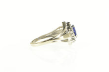 Load image into Gallery viewer, 10K Marquise Syn. Sapphire Diamond Accent Bypass Ring White Gold