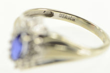 Load image into Gallery viewer, 10K Marquise Syn. Sapphire Diamond Accent Bypass Ring White Gold