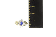 Load image into Gallery viewer, 10K Marquise Syn. Sapphire Diamond Accent Bypass Ring White Gold