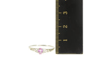 Load image into Gallery viewer, 14K Pink Sapphire Diamond Accent Scroll Filigree Ring White Gold