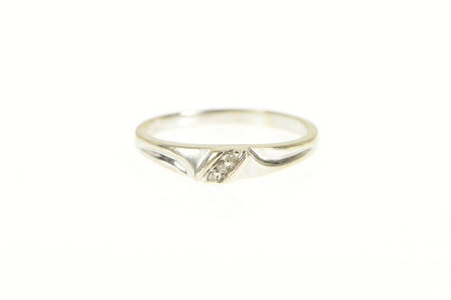 14K Classic Diamond Simple Wedding Band Ring White Gold