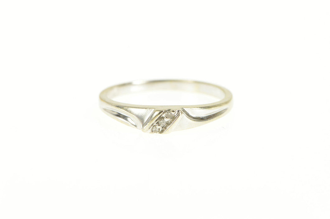 14K Classic Diamond Simple Wedding Band Ring White Gold