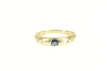 Load image into Gallery viewer, 14K Round Sapphire Diamond Accent Engagement Ring Yellow Gold