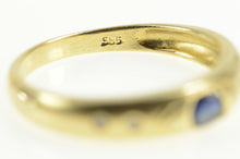 Load image into Gallery viewer, 14K Round Sapphire Diamond Accent Engagement Ring Yellow Gold