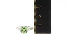 Load image into Gallery viewer, Sterling Silver Three Stone Syn. Prasiolite CZ Statement Ring