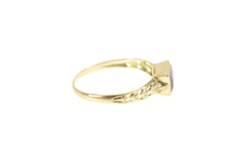 Load image into Gallery viewer, 14K Emerald Cut Amethyst Ornate Vine Leaf Ring Yellow Gold
