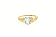 Load image into Gallery viewer, 10K Oval Sim. Topaz Ornate Baby&#39;s Child Ring Yellow Gold