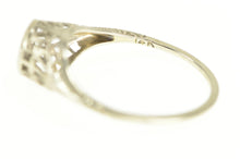 Load image into Gallery viewer, 14K Art Deco Filigree Diamond Promise Engagement Ring White Gold