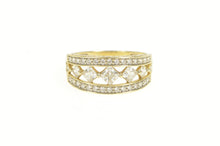 Load image into Gallery viewer, 14K Graduated Princess Cubic Zirconia Statement Ring Yellow Gold