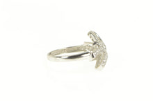 Load image into Gallery viewer, 14K Pave Encrusted Bow Ribbon Promise Statement Ring White Gold