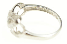 Load image into Gallery viewer, 14K Pave Encrusted Bow Ribbon Promise Statement Ring White Gold