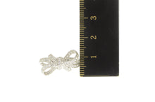 Load image into Gallery viewer, 14K Pave Encrusted Bow Ribbon Promise Statement Ring White Gold