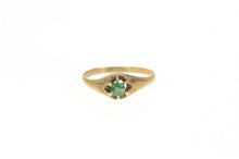 Load image into Gallery viewer, 14K Victorian Natural Emerald Classic Statement Ring Yellow Gold