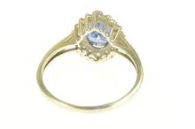 Load image into Gallery viewer, 14K Oval Syn. Tanzanite Halo Travel Engagement Ring White Gold