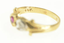 Load image into Gallery viewer, 14K 1930&#39;s Diamond Syn. Ruby Heart Child&#39;s Baby Ring Yellow Gold