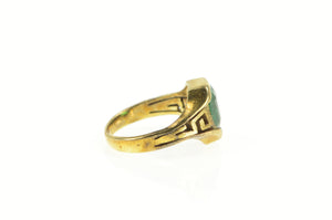 10K Emerald Cut Sim. Emerald Art Deco Ring Yellow Gold
