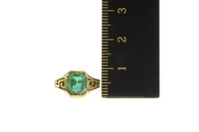 Load image into Gallery viewer, 10K Emerald Cut Sim. Emerald Art Deco Ring Yellow Gold