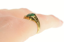 Load image into Gallery viewer, 10K Emerald Cut Sim. Emerald Art Deco Ring Yellow Gold