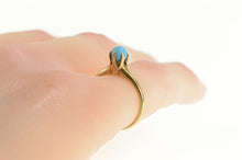 Load image into Gallery viewer, 14K Victorian Turquoise Inset Solitaire Statement Ring Yellow Gold