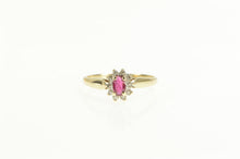 Load image into Gallery viewer, 10K Marquise Ruby Diamond Halo Engagement Ring Yellow Gold