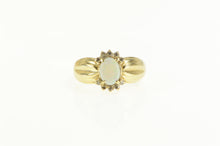 Load image into Gallery viewer, 14K Oval Natural Opal Diamond Halo Statement Ring Yellow Gold