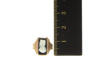 Load image into Gallery viewer, 10K Victorian Etched Onyx Carved Cameo Child&#39;s Ring Yellow Gold