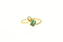 Load image into Gallery viewer, 10K 0.34 Ct Emerald Cut Emerald Ornate Statement Ring Yellow Gold