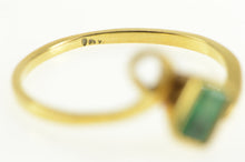 Load image into Gallery viewer, 10K 0.34 Ct Emerald Cut Emerald Ornate Statement Ring Yellow Gold