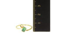 Load image into Gallery viewer, 10K 0.34 Ct Emerald Cut Emerald Ornate Statement Ring Yellow Gold