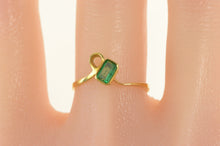 Load image into Gallery viewer, 10K 0.34 Ct Emerald Cut Emerald Ornate Statement Ring Yellow Gold