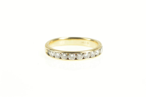 14K 1.00 Ctw Diamond Classic Wedding Band Ring Yellow Gold