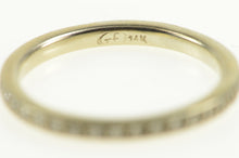 Load image into Gallery viewer, 14K Diamond Channel Stackable Wedding Band Ring White Gold