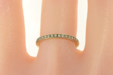 Load image into Gallery viewer, 14K Diamond Channel Stackable Wedding Band Ring White Gold