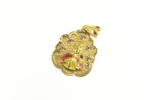 Load image into Gallery viewer, 18K Mary Magdalene Ruby Enamel Medallion Pendant Yellow Gold
