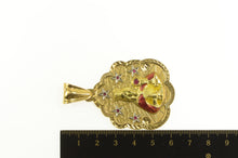 Load image into Gallery viewer, 18K Mary Magdalene Ruby Enamel Medallion Pendant Yellow Gold