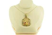 Load image into Gallery viewer, 18K Mary Magdalene Ruby Enamel Medallion Pendant Yellow Gold