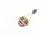 Load image into Gallery viewer, 14K Amethyst Citrine Peridot Iolite Bouquet Pendant Yellow Gold