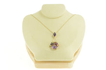 Load image into Gallery viewer, 14K Amethyst Citrine Peridot Iolite Bouquet Pendant Yellow Gold