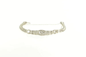 Platinum 2.39 Ctw Art Deco VS Diamond Encrusted Tennis Bracelet 7.75"