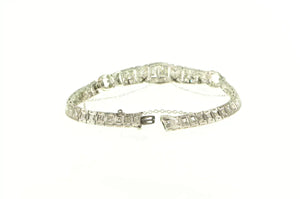 Platinum 2.39 Ctw Art Deco VS Diamond Encrusted Tennis Bracelet 7.75"