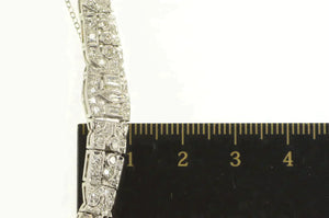 Platinum 2.39 Ctw Art Deco VS Diamond Encrusted Tennis Bracelet 7.75"