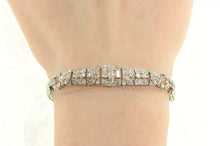 Load image into Gallery viewer, Platinum 2.39 Ctw Art Deco VS Diamond Encrusted Tennis Bracelet 7.75&quot;