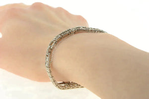 Platinum 2.39 Ctw Art Deco VS Diamond Encrusted Tennis Bracelet 7.75"