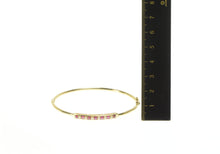 Load image into Gallery viewer, 14K 0.75 Ctw Ruby Diamond Inset Oval Bangle Bracelet 7&quot; Yellow Gold