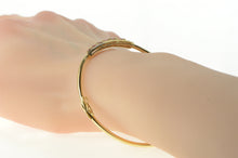 Load image into Gallery viewer, 14K 0.75 Ctw Ruby Diamond Inset Oval Bangle Bracelet 7&quot; Yellow Gold