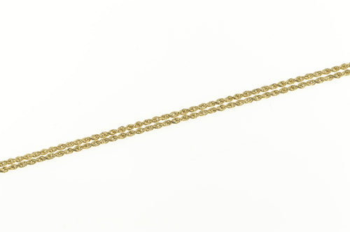 10K 1.2mm Rope Woven Twist Link Classic Chain Necklace 24