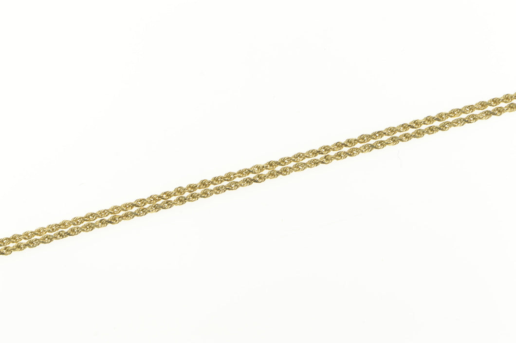 10K 1.2mm Rope Woven Twist Link Classic Chain Necklace 24